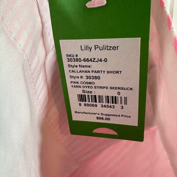Lilly Pulitzer Seersucker Pink Stripe Sequin Callahan Party Short NWT - Picture 7 of 7